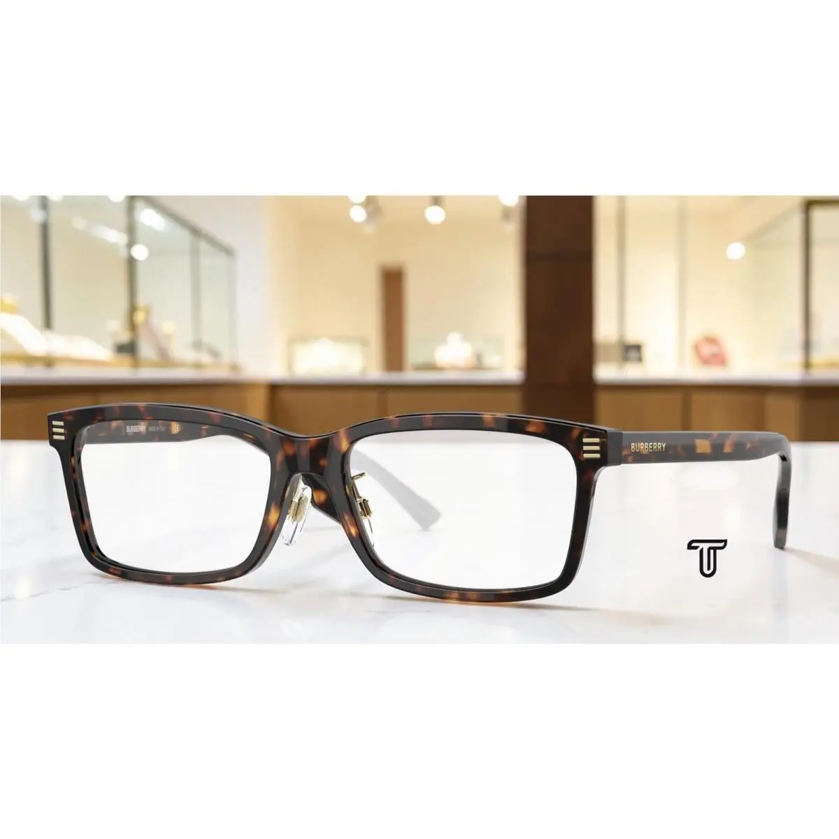 Burberry BE2352F 3002 Foster Dark Havana Demo Lens 56 mm Men`s Eyeglasses