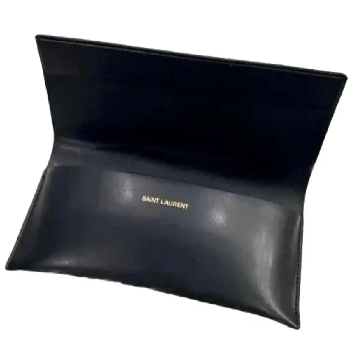 Saint Laurent Ysl Large Leather Eyeglasses Sunglasses Case Cloth - Black