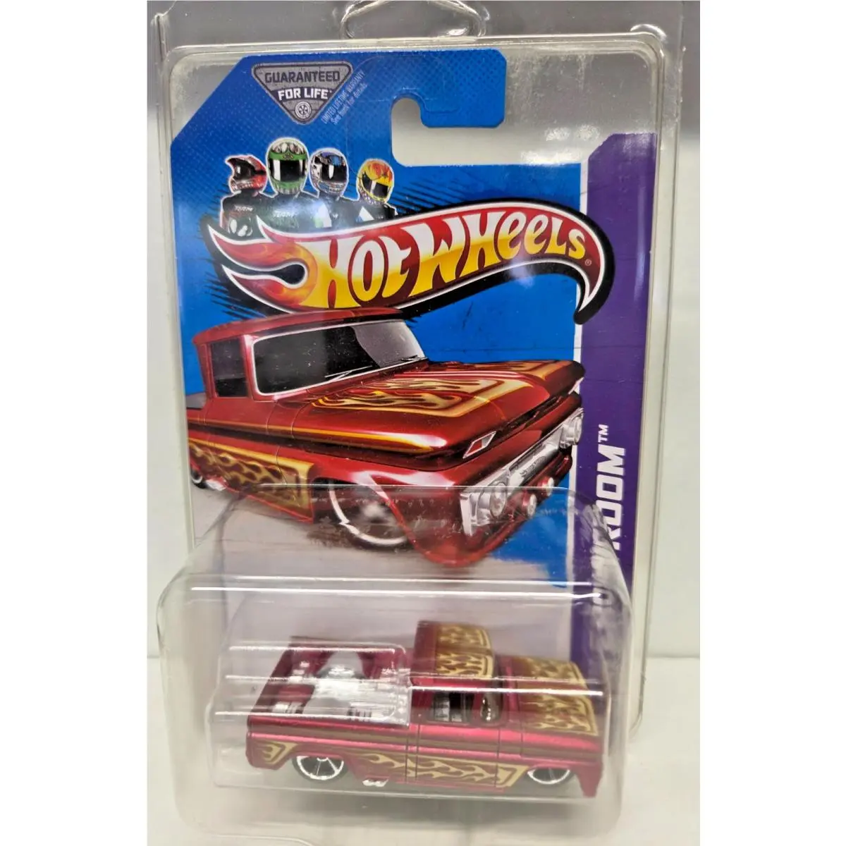 Hot Wheels HW Showroom Custom 62` Chevy 1:64 Diecast Maroon Flames In Protector