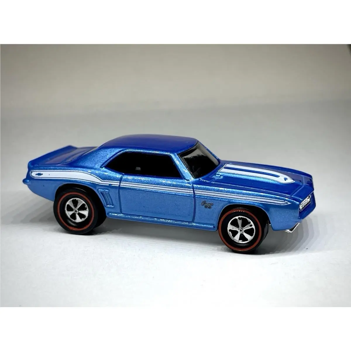 Custom Made Redline 1969 Camaro Hot Wheels Metallic Blue White Stripes