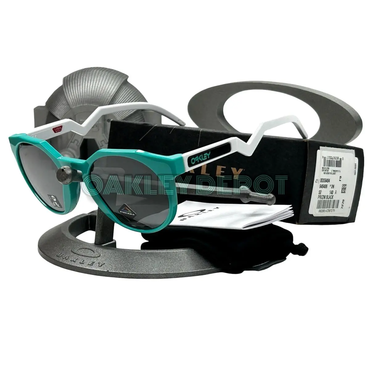 Hstn 009464 Celeste/white/prizm Black Sunglasses 79 by Oakley