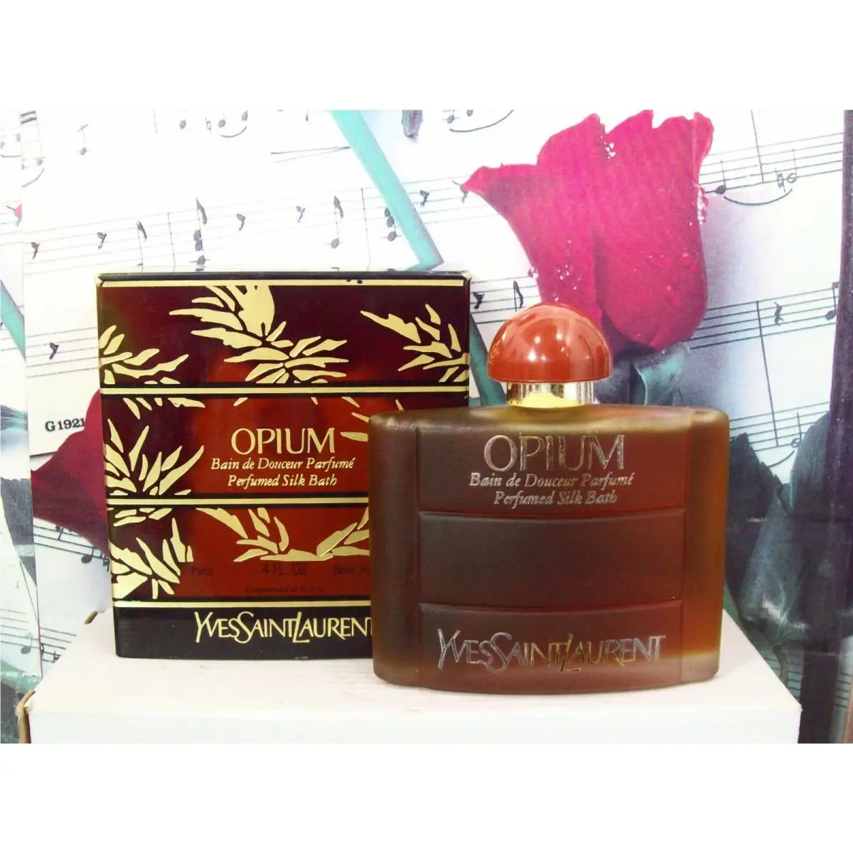 Opium By  Perfumed Bath Silk 4.0 Fl. Oz. Wsdb. Vintage by Yves Saint Laurent