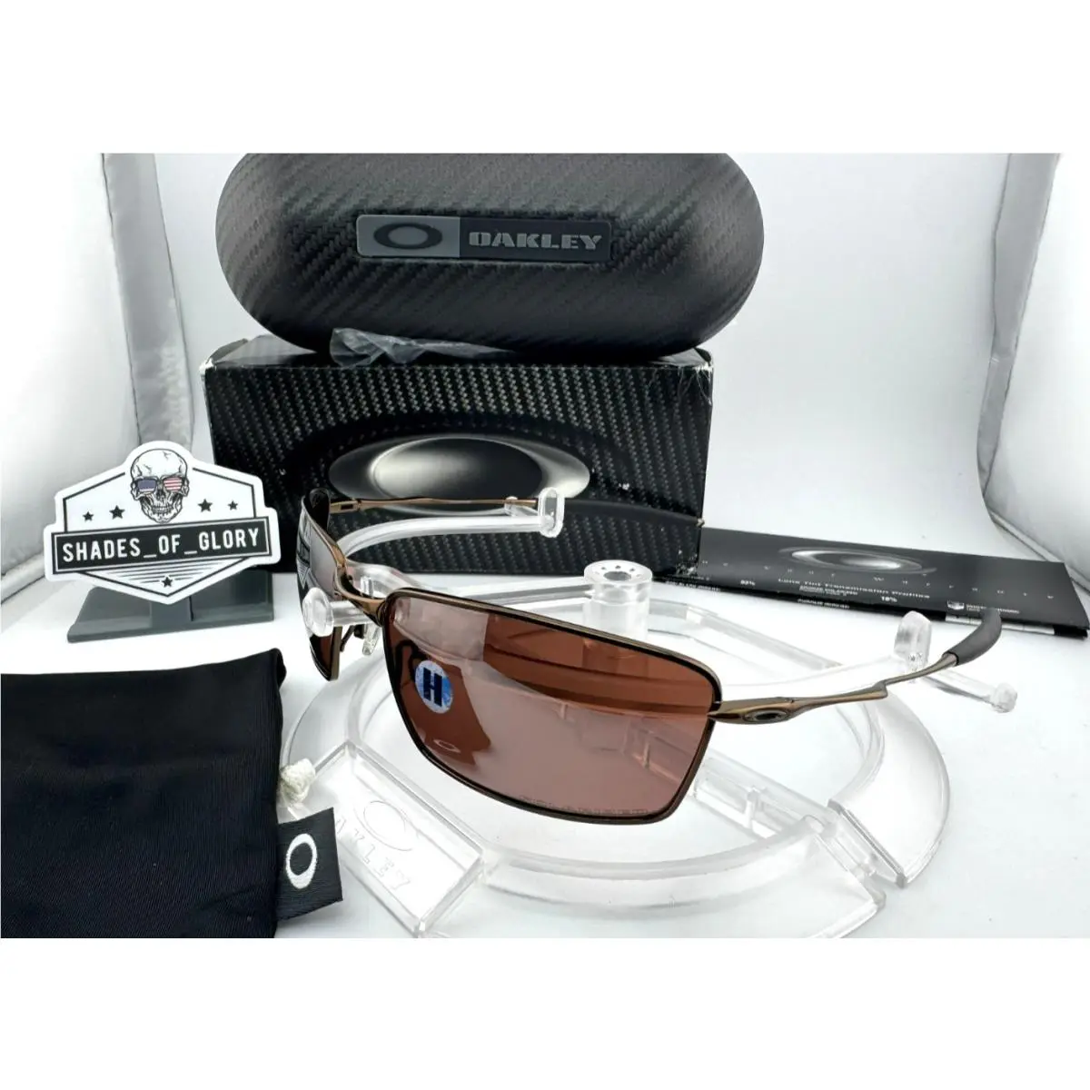 Oakley TI Square Whisker Burnt Copper VR28 Iridium Polarized Sunglasses 12-963