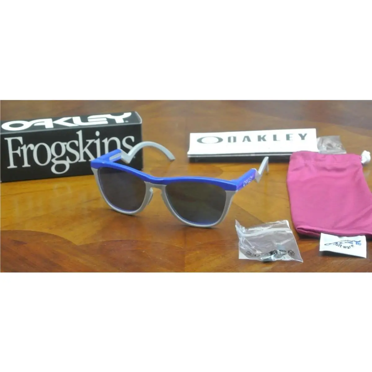 Frogskins Sunglasses Primary Blue Cool Grey Prizm Sapphire by Oakley