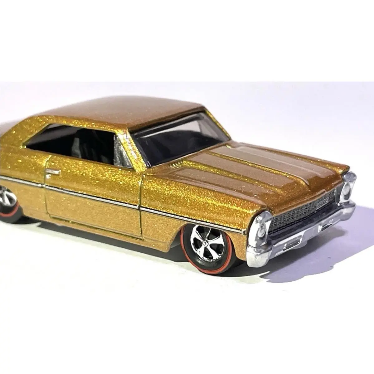 Custom Made Hot Wheels 66 Chevy Nova Redline Gold Paint Flake