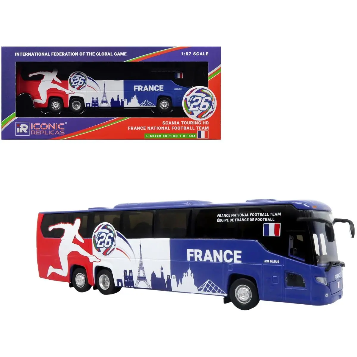 Scania Touring HD Coach Bus Blue Series 1/87 France National Football Team HO