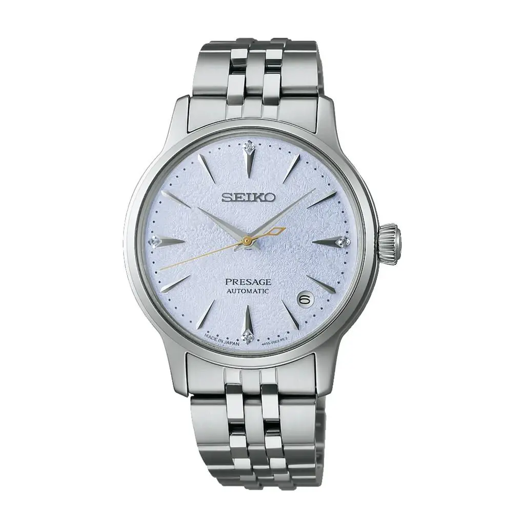 Seiko Presage Cocktail Time 34MM Light Blue Dial Ladies Watch SRPL1 - Dial: Blue, Band: Silver, Bezel: Silver