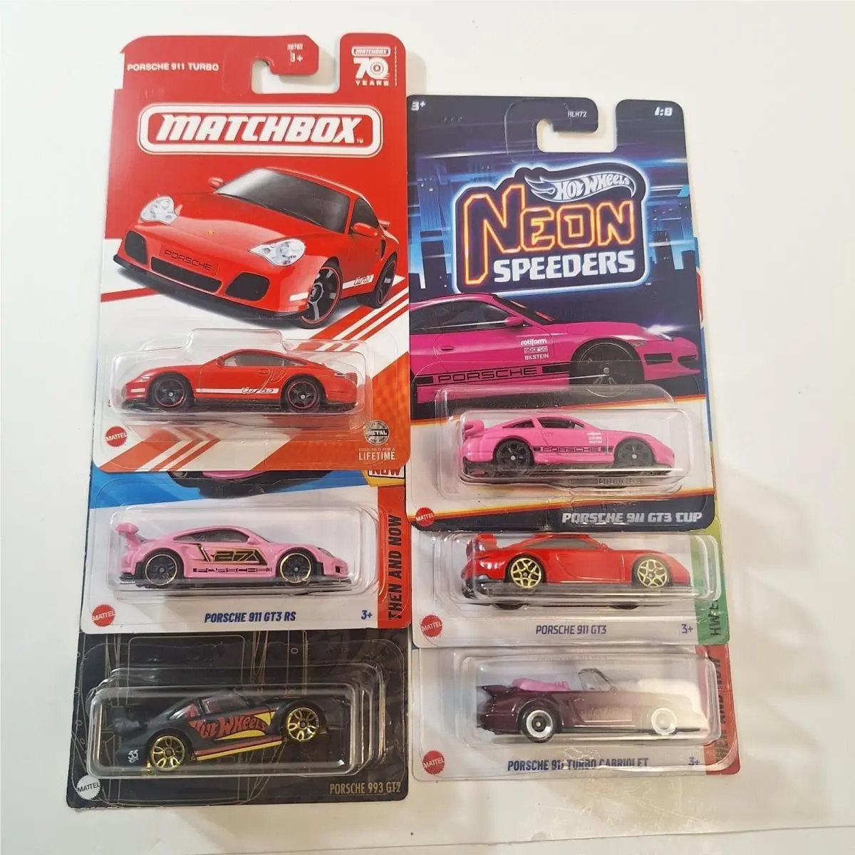 Hot Wheels Porsche 6 Cars Neon Speeders/ Matchbox Target Red/ 55th Anniversary