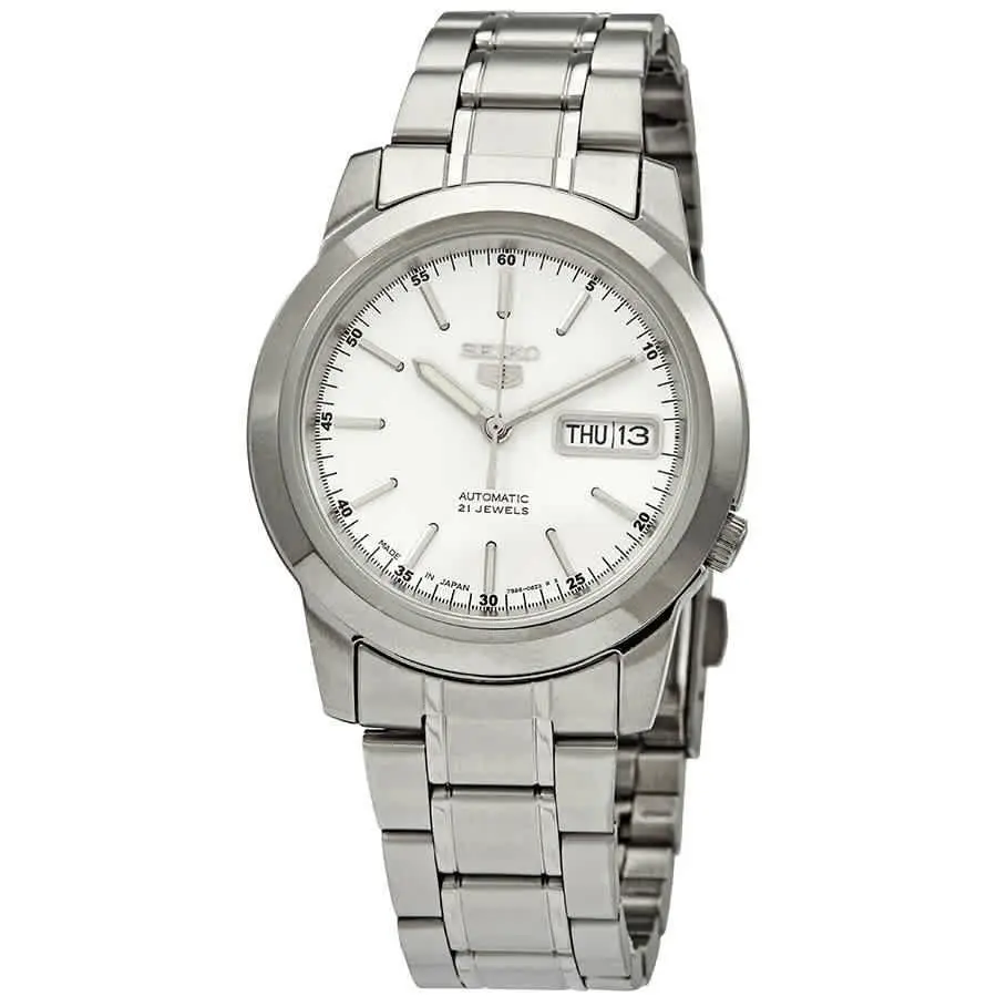 Seiko Series 5 Automatic White Dial Men`s Watch SNKE49J1