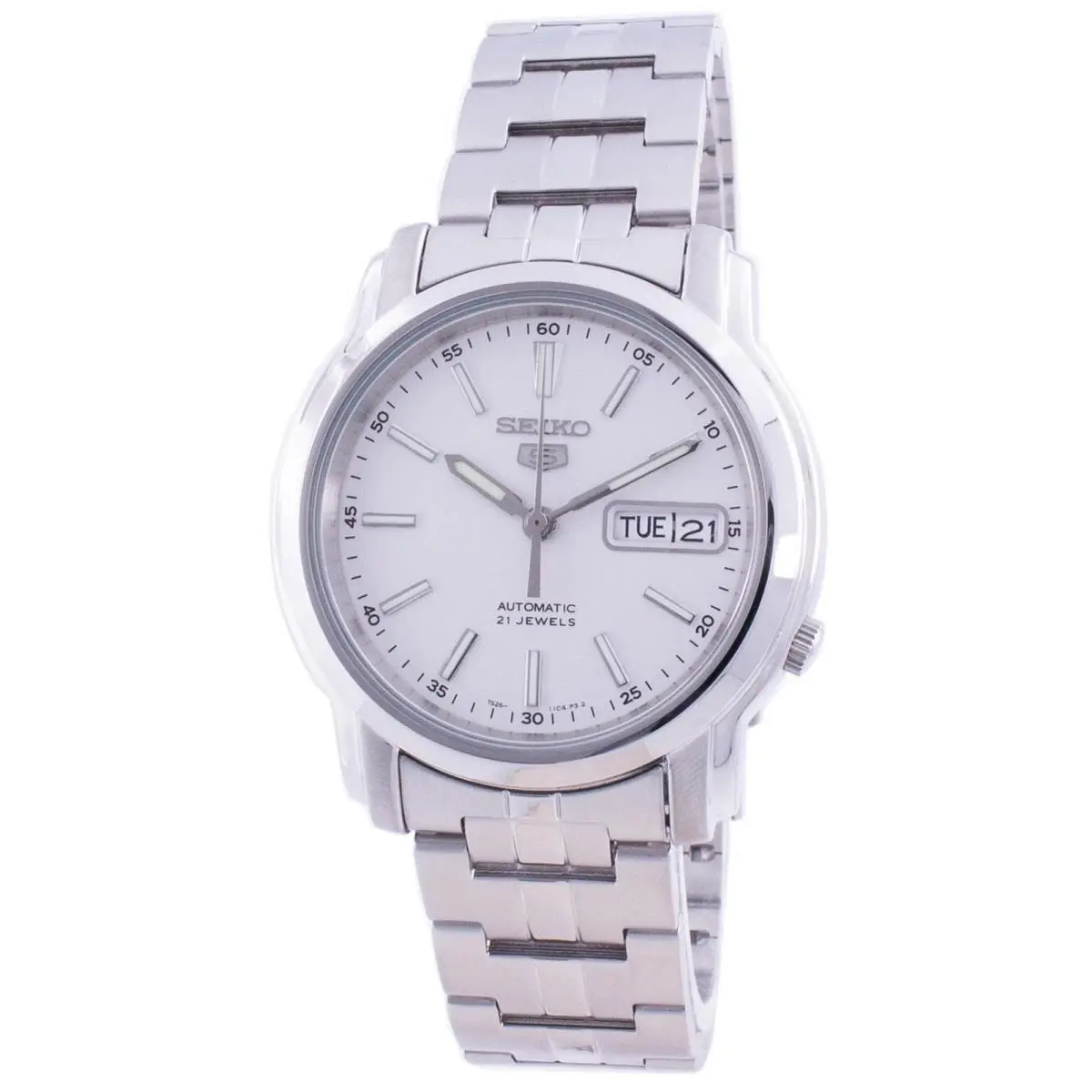 Seiko 5 Automatic White Dial Casual Stainless Steel SNKL75K1 30M Mens Watch