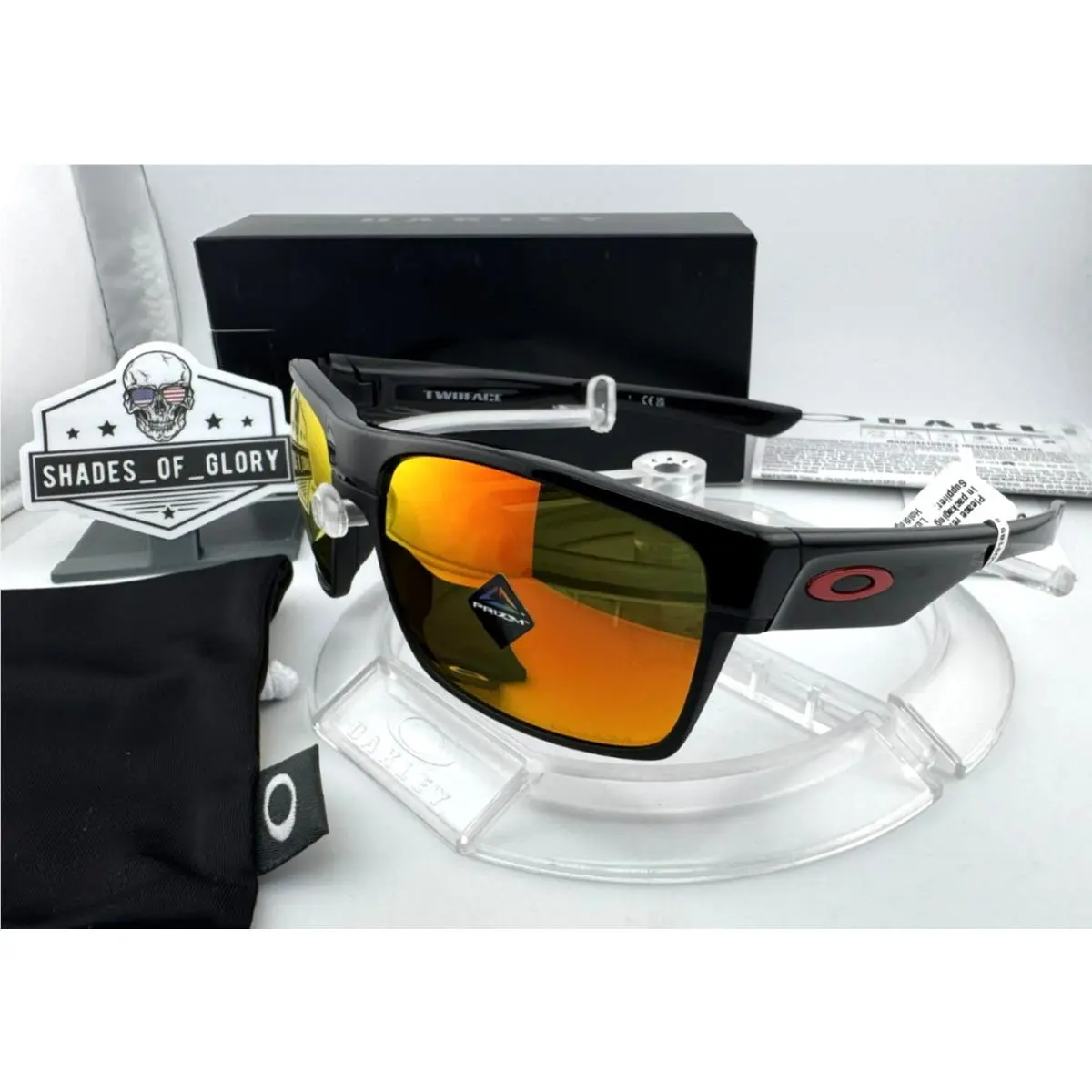 Twoface Polished Black Prizm Ruby Iridium Ducati Red Sunglasses OO9189-47 by Oakley