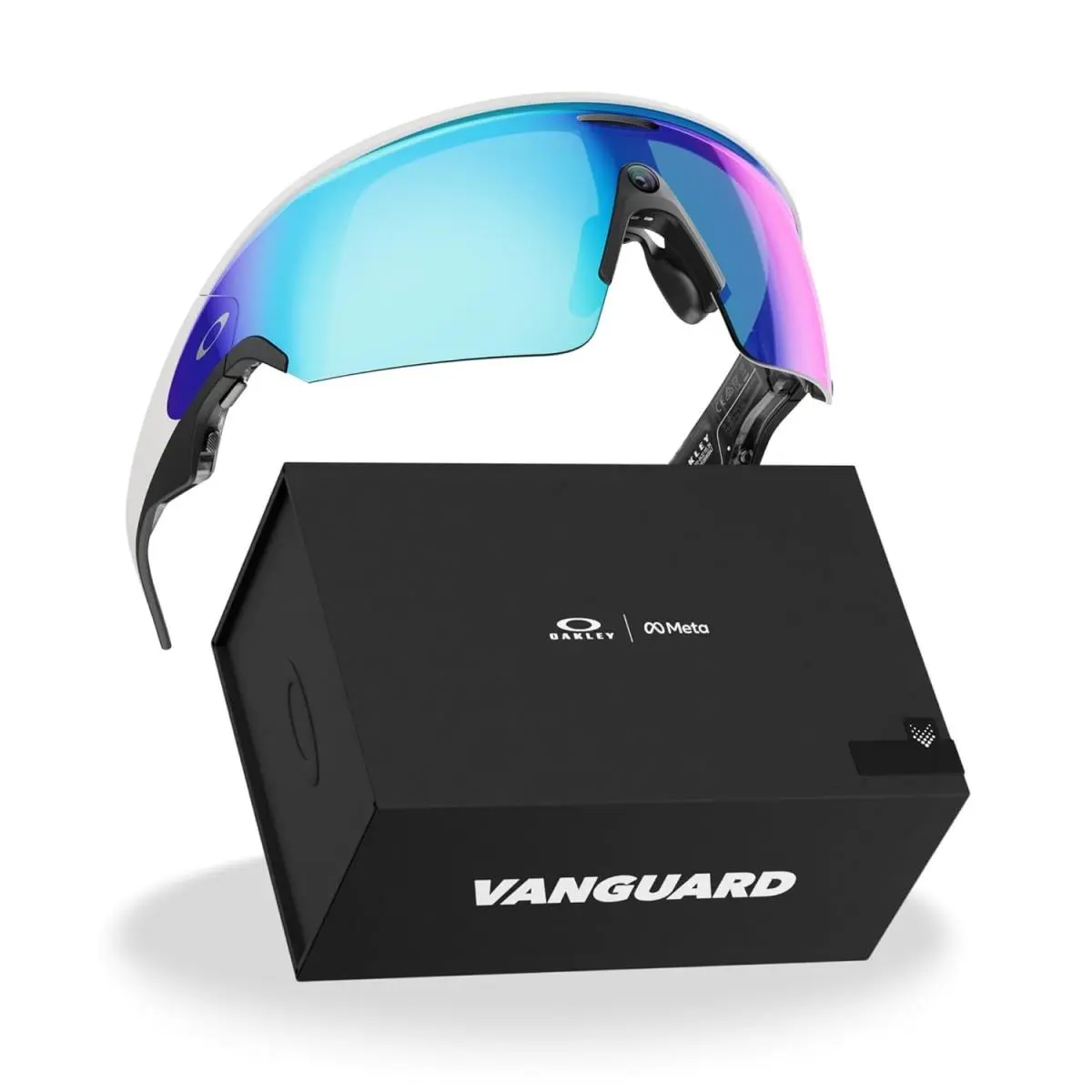 Meta Vanguard White Frame Prizm Sapphire Lens AI Sunglasses 80010652 by Oakley