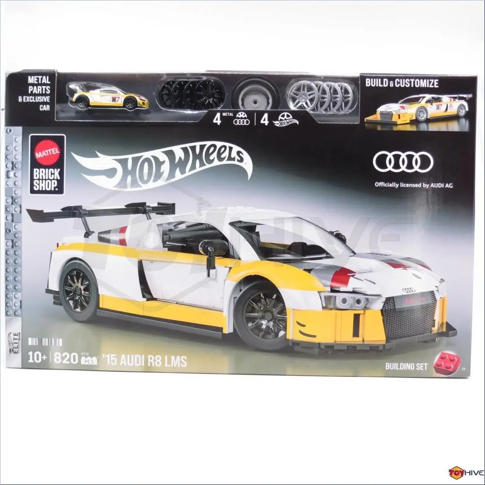 Hot Wheels Brick Shop 2015 ‘15 Audi R8 Lms Building Toy Kit 820pc Set by Mattel