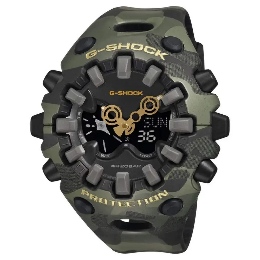 Casio G-shock Men`s Black Camo Resin Watch 58.2mm GAV01CMG-3A