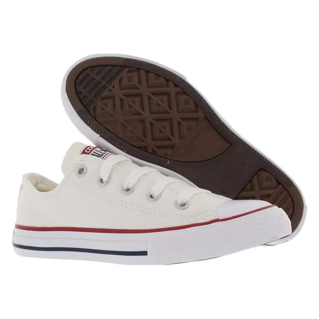 Converse Chuck Taylor All Star Ox GS Girls Shoes Size 1 Color: Optical White - White, Main: White