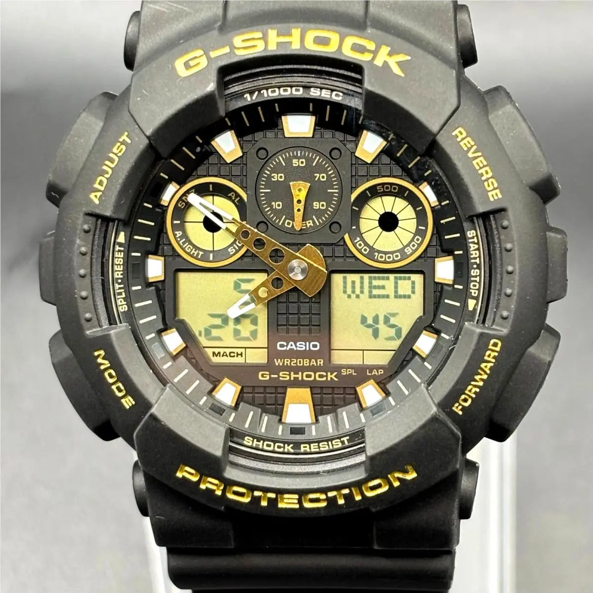 Casio G-shock GA-100GBX-1A9 Black Gold Analog Digital 51mm Men’s Watch