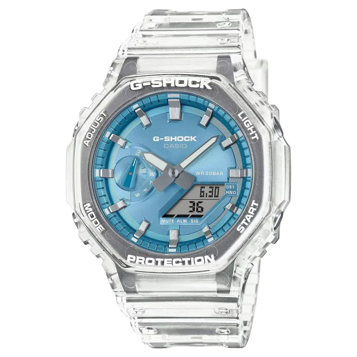 Casio G-shock 2100 Series Analog Digital Blue Dial Resin Watch GA2100BM-7A2