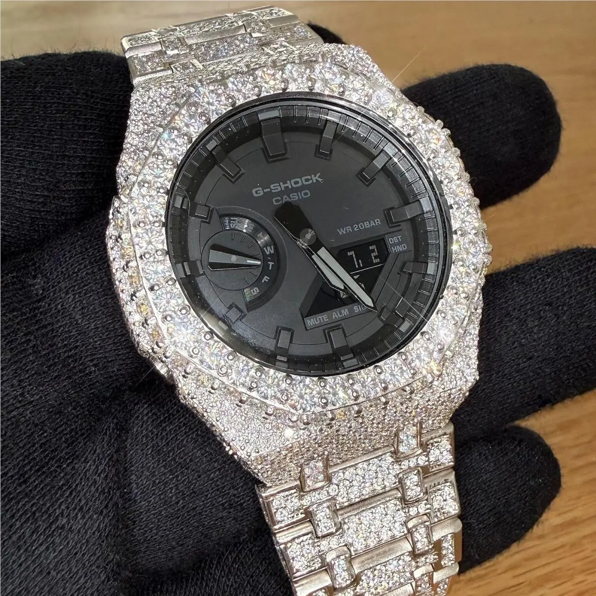 32CTW  G Shock GA2100 VVS1 Moissanite Bust Down Watch by Casio