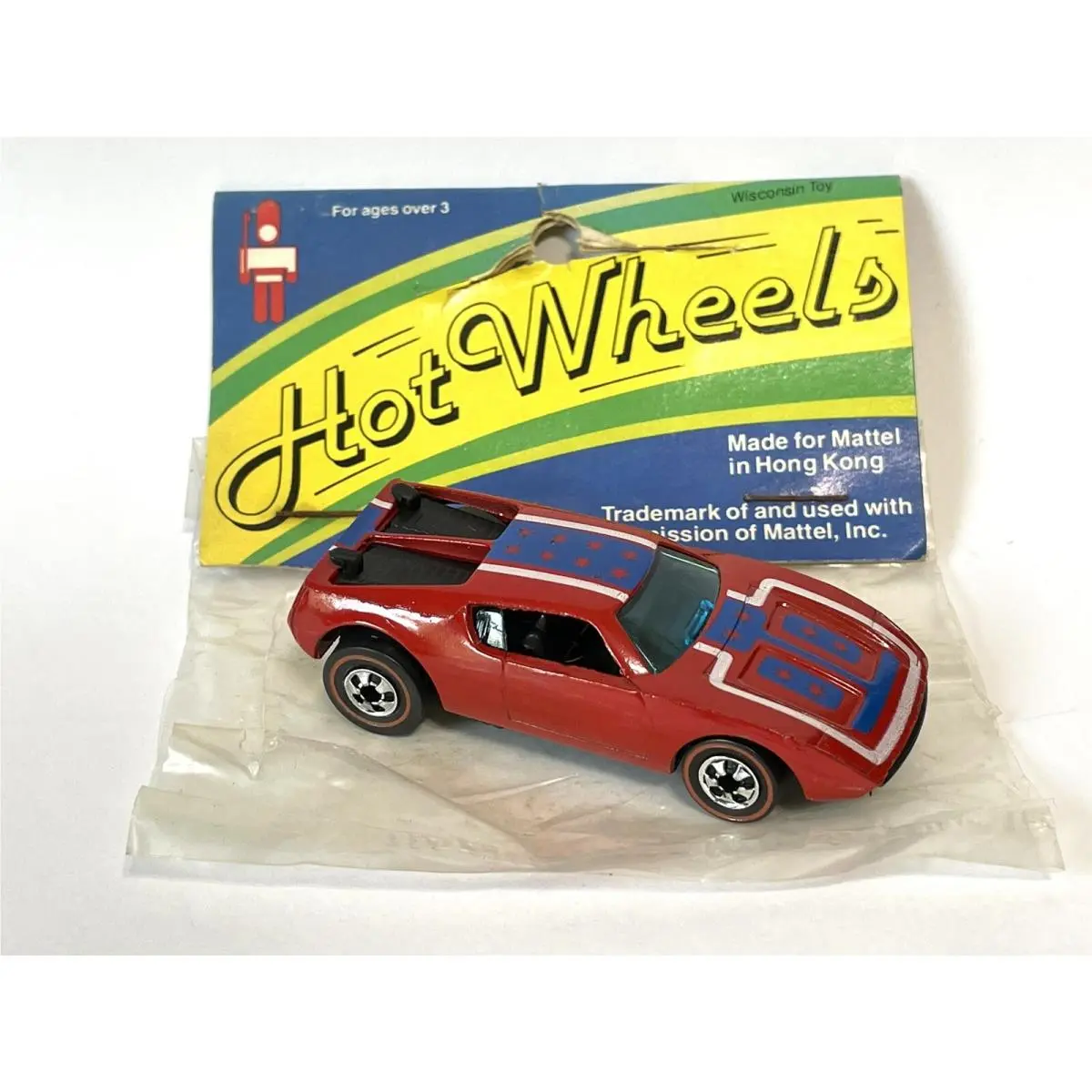 1969 Redline Hot Wheels HK Flying Colors Red Warpath - with Baggie