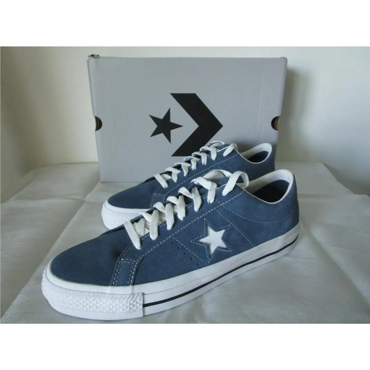 Converse One Star Pro Men`s Slacker Blue Suede Sneakers Gum Rubber Soles Size 11
