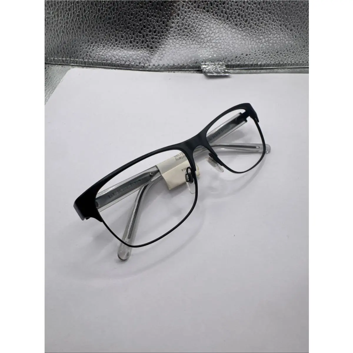 Burberry B 1289 1007 Black Gunmetal Clear Eyeglasses 55 16-140