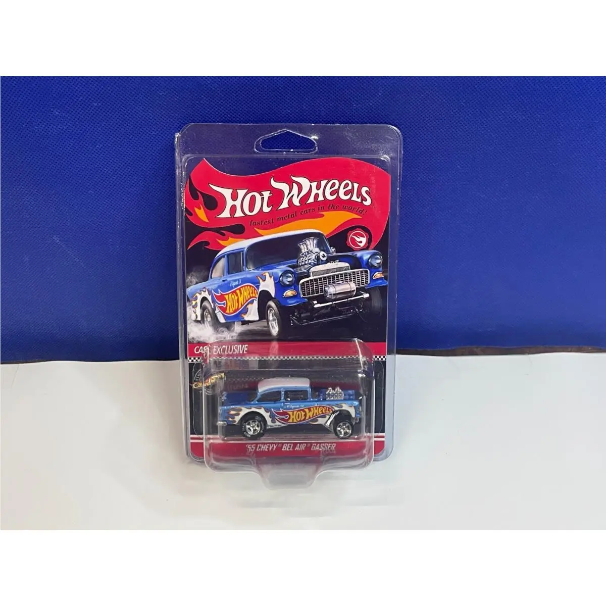 Hot Wheels 1/64 Display Case Exclusive 1955 Chevy Bel Air Gasser W/ Custom Card