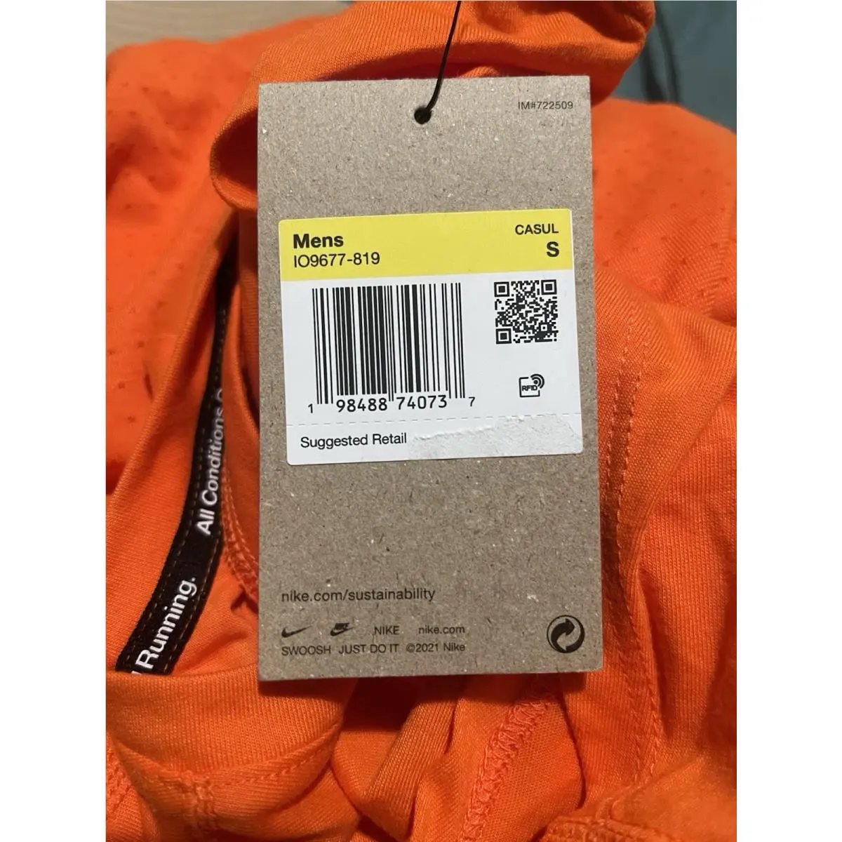 Nike clothing - Nike Dri-Fit - HV5203345 - Orange (UPC: 0198488740737) 2