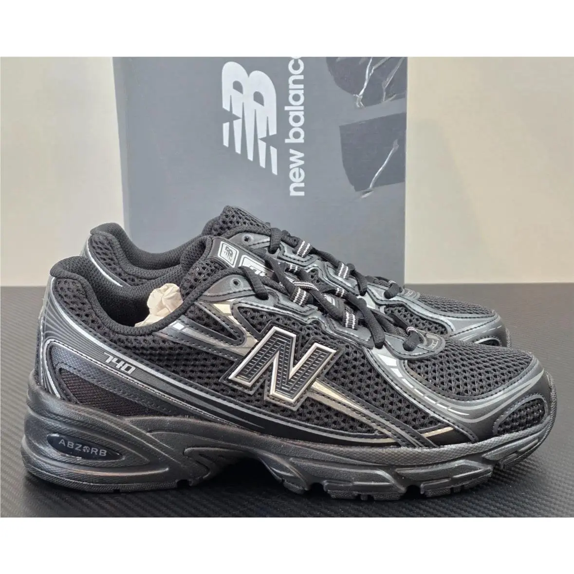 New Balance shoes - New Balance Grade School 740 Running Inspired Sneakers - GR740BM - Black Grey (UPC: 197967899898) 6