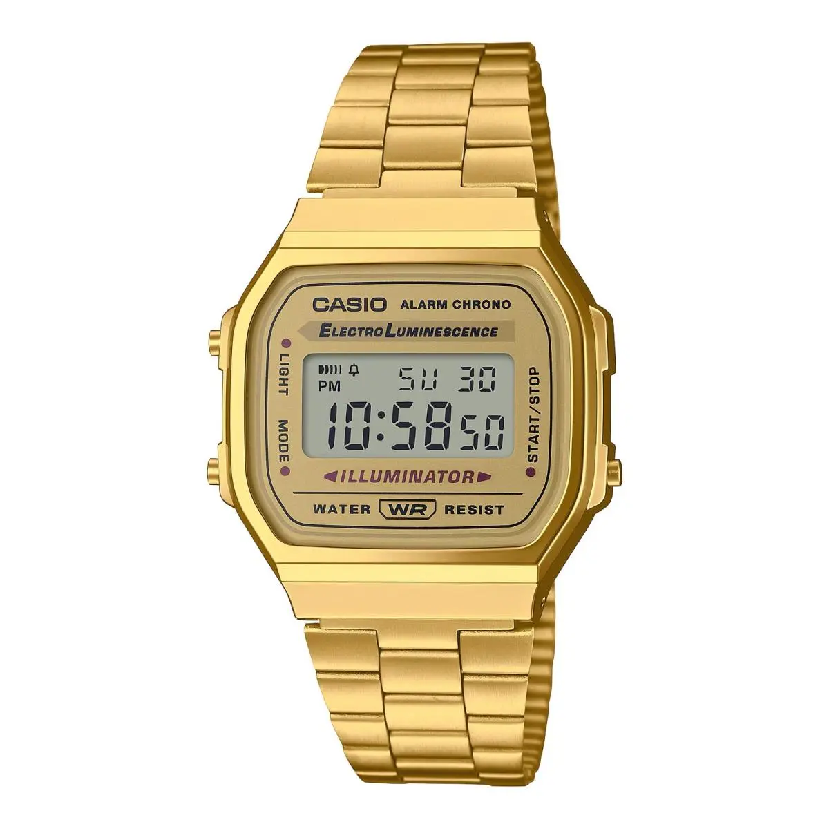 Casio Unisex Gold Digital Watch with Champagne Dial - A-168WG-9WDF