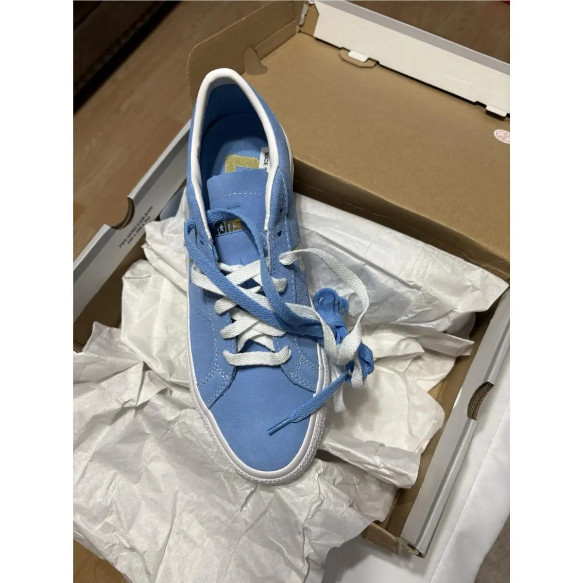 Converse Woms Sz 7-8-9-10 Lt.blue White Gold 1 Star Dual Lace Shoe AO6647C Nwb