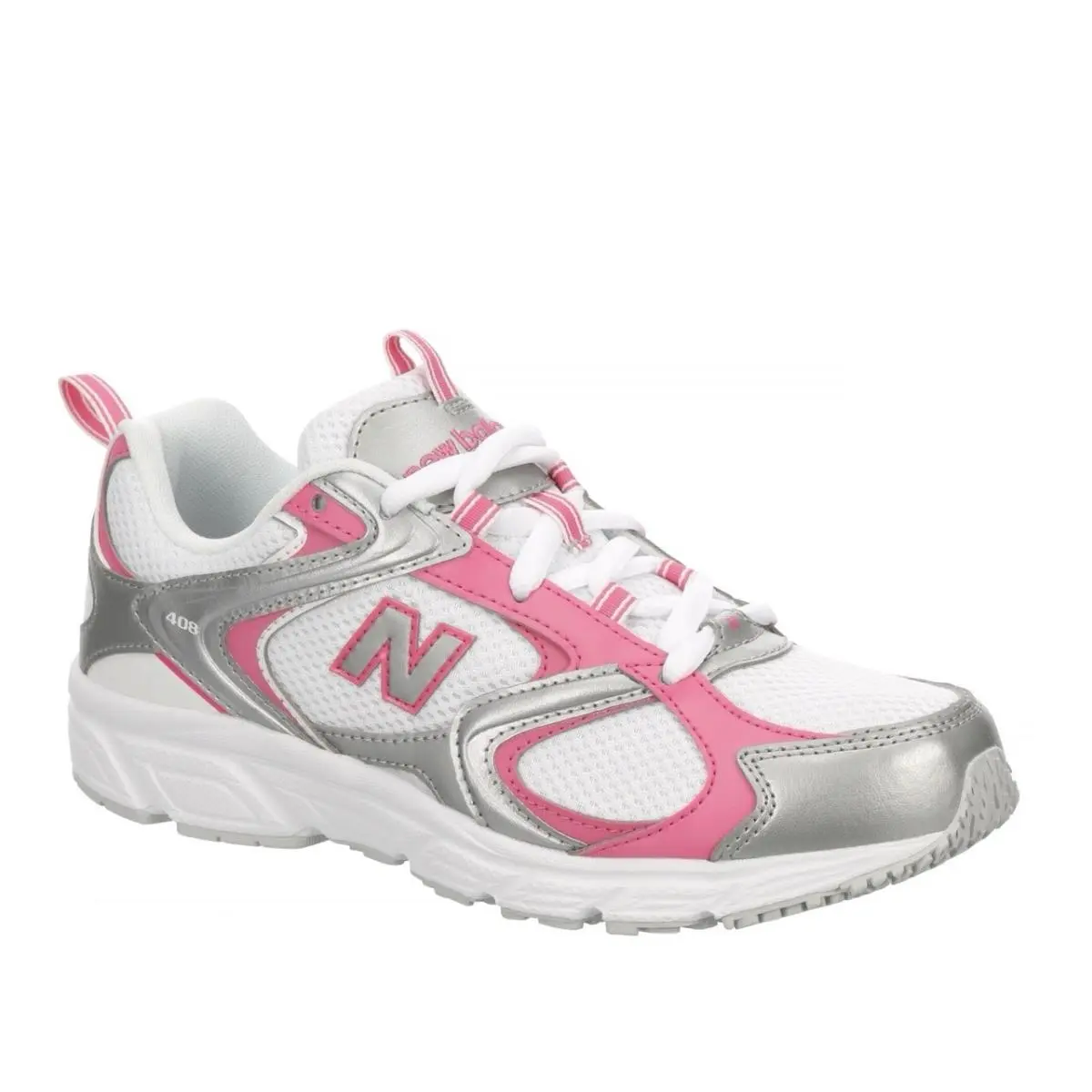 Size Men’s 8 Women’s 9.5 New Balance 408 Women`s Sneaker - White/fuschia