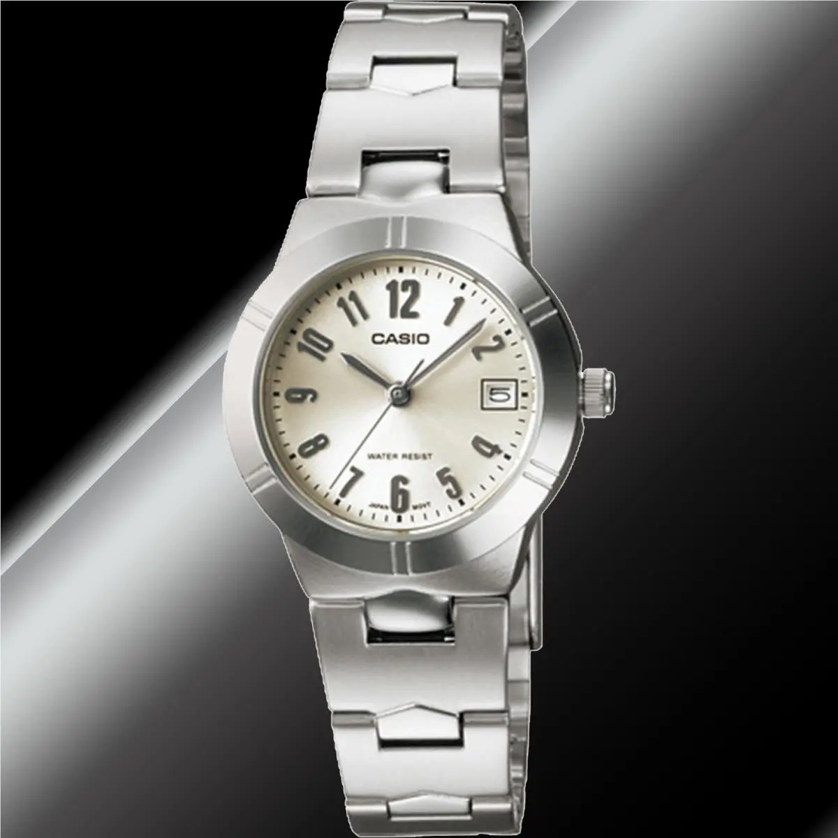 Casio LTP-1241D-7A2 Ladies Analog Watch Steel Band with Date Display
