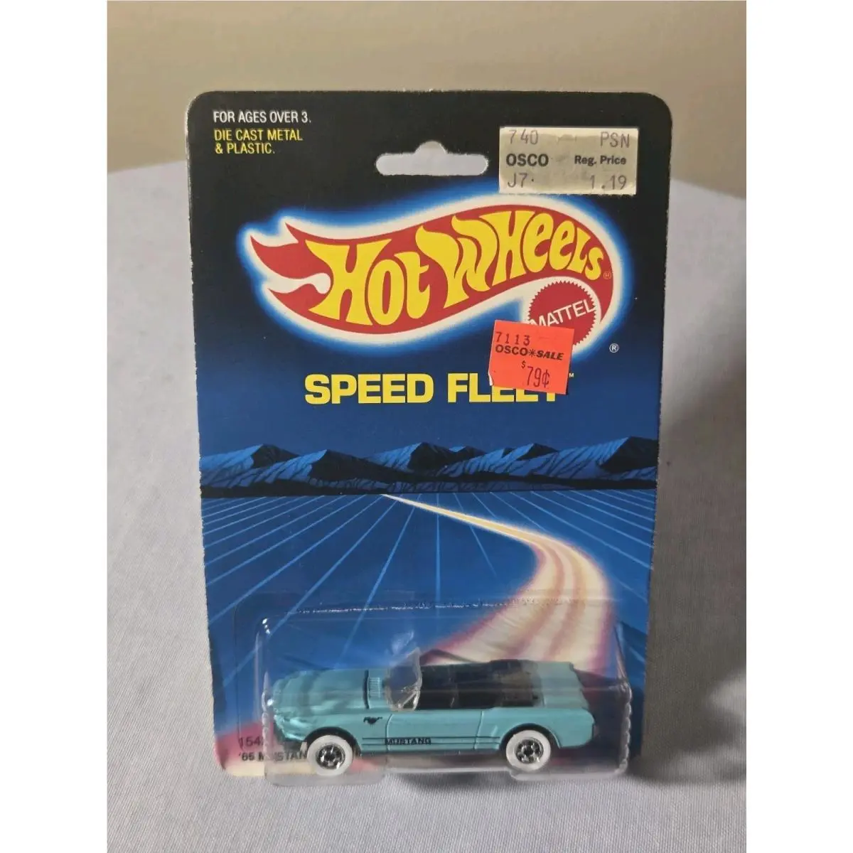 Vintage Mattel Hot Wheels Speed Fleet `65 Mustang Convertible Moc 1986