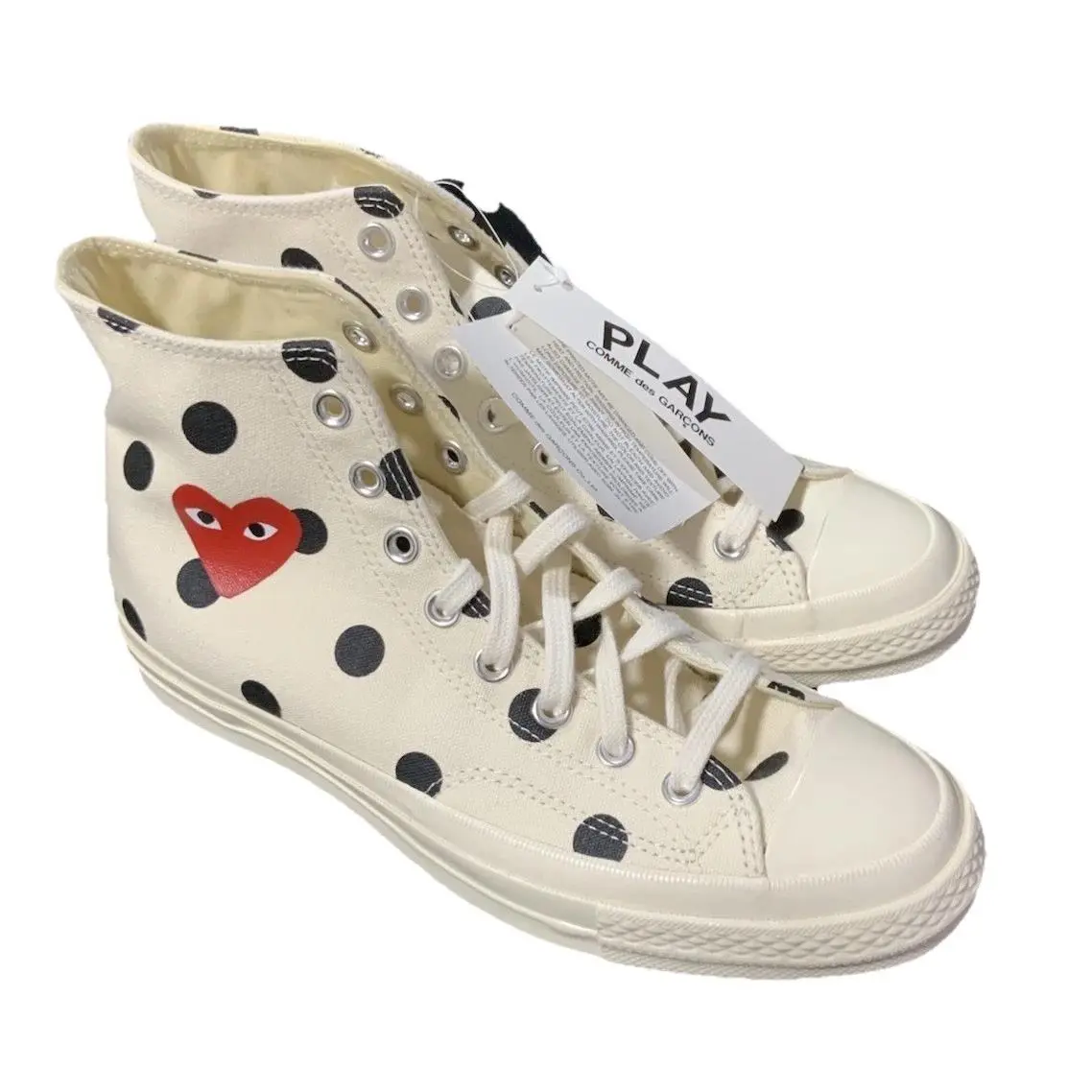 Converse Play Comme Des Garcons Polka Dot Red Heart Eyes High Top Sneaker 8