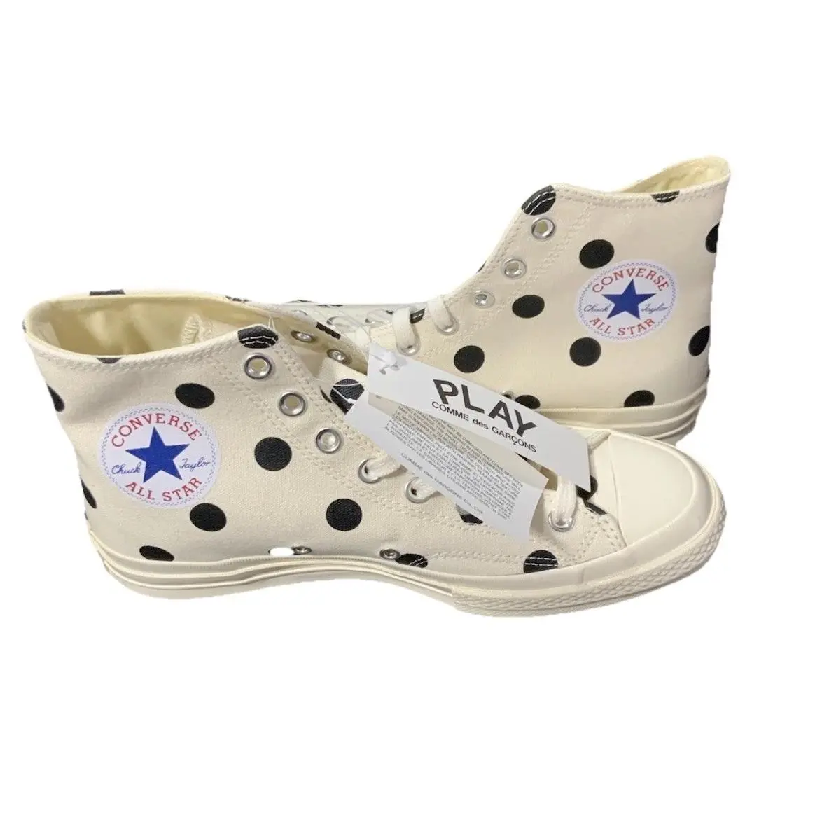 Converse shoes - Play X - Play - White Black Polka Dots 7