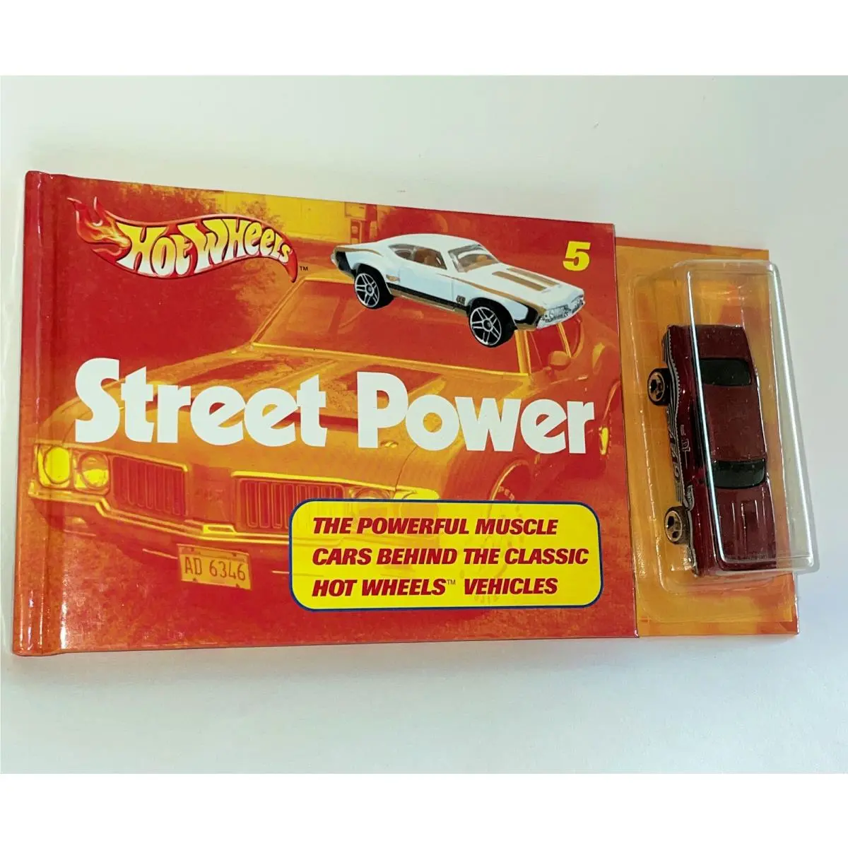 02 First Edition Hot Wheels Street Power Book Burgundy Olds 442 Diecast Car