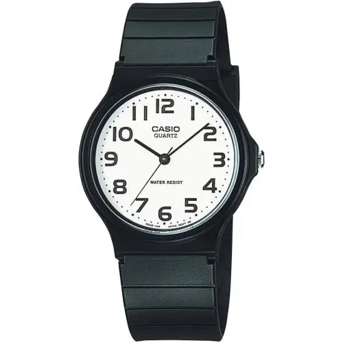 Casio MQ24 Classic Analog Watch Resin Band Waterproof - White/Black