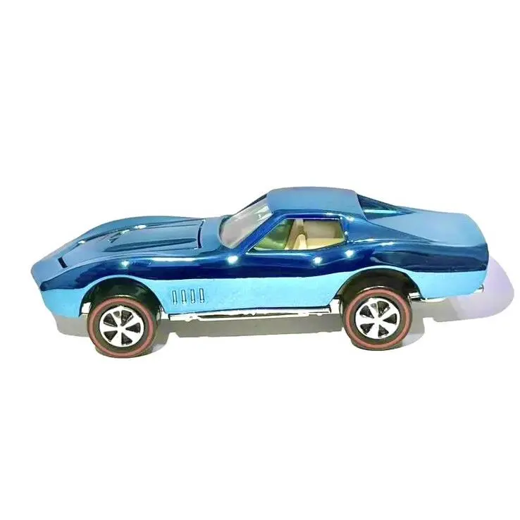 Hot Wheels “custom Made” Redline Custom Corvette Candy Blue / Light Interior