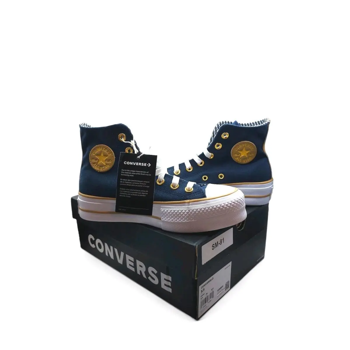 Converse shoes - Converse Chuck Taylor All Star Hi - A08860C - Navy Blue, Gold, & White (UPC: 194434673982) 0