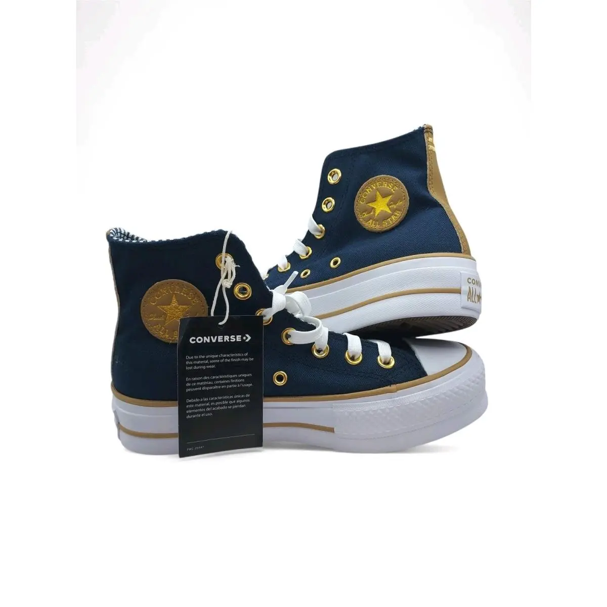 Converse Chuck Taylor All Star Platform Hi Top Women’s 5.5 Navy Gold A08860C