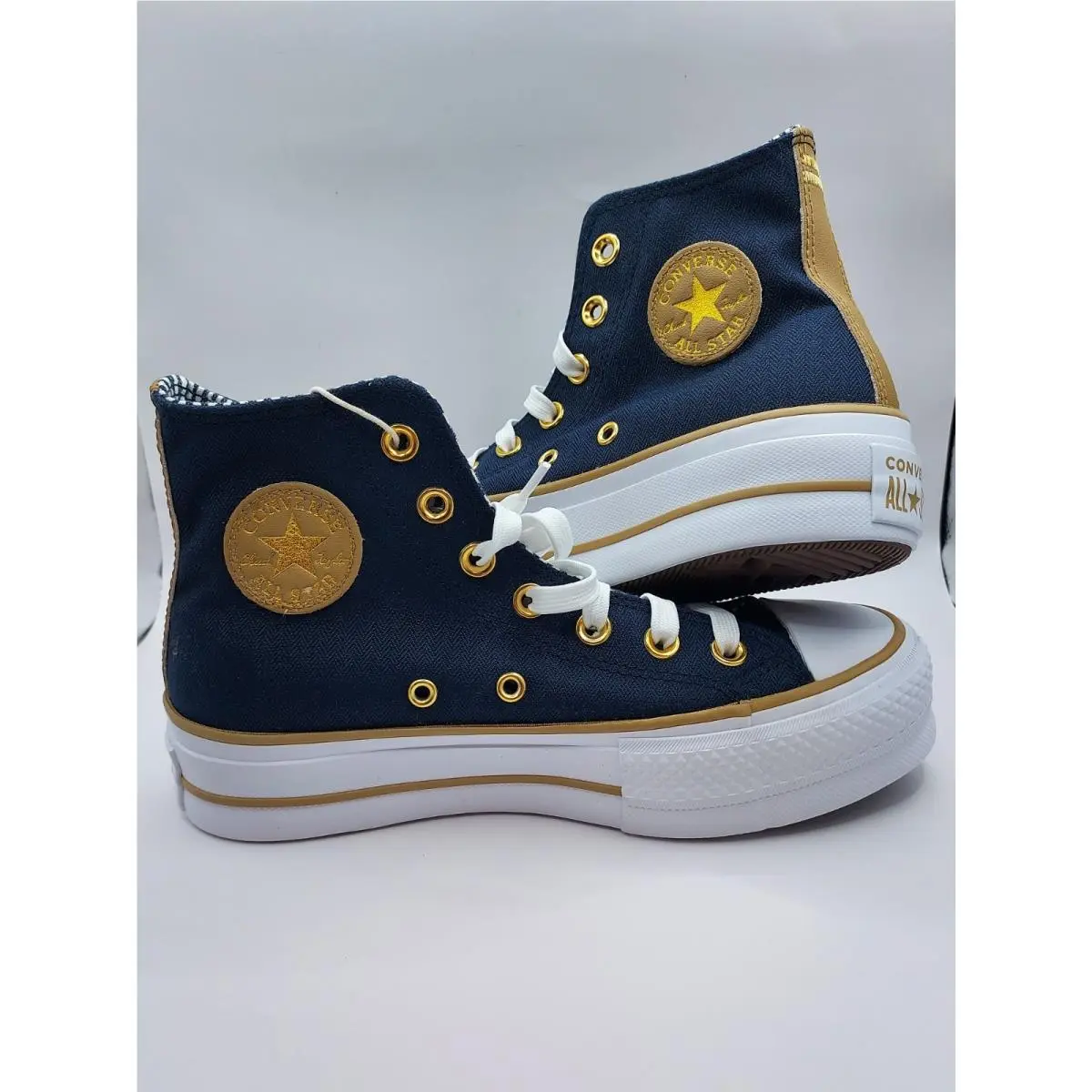 Converse shoes - Converse Chuck Taylor All Star Hi - A08860C - Navy Blue, Gold, & White (UPC: 194434673982) 12