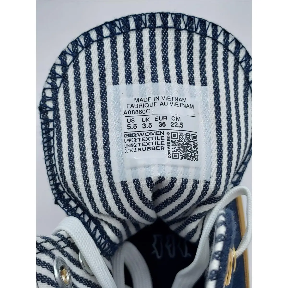 Converse shoes - Converse Chuck Taylor All Star Hi - A08860C - Navy Blue, Gold, & White (UPC: 194434673982) 8