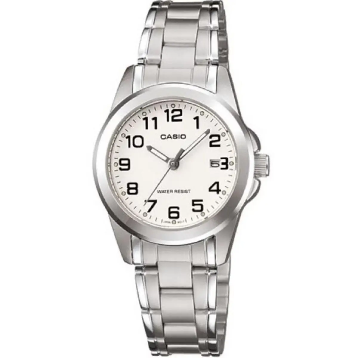 Women’s Silver Stainless Steel Analog Watch with White Dial by Casio