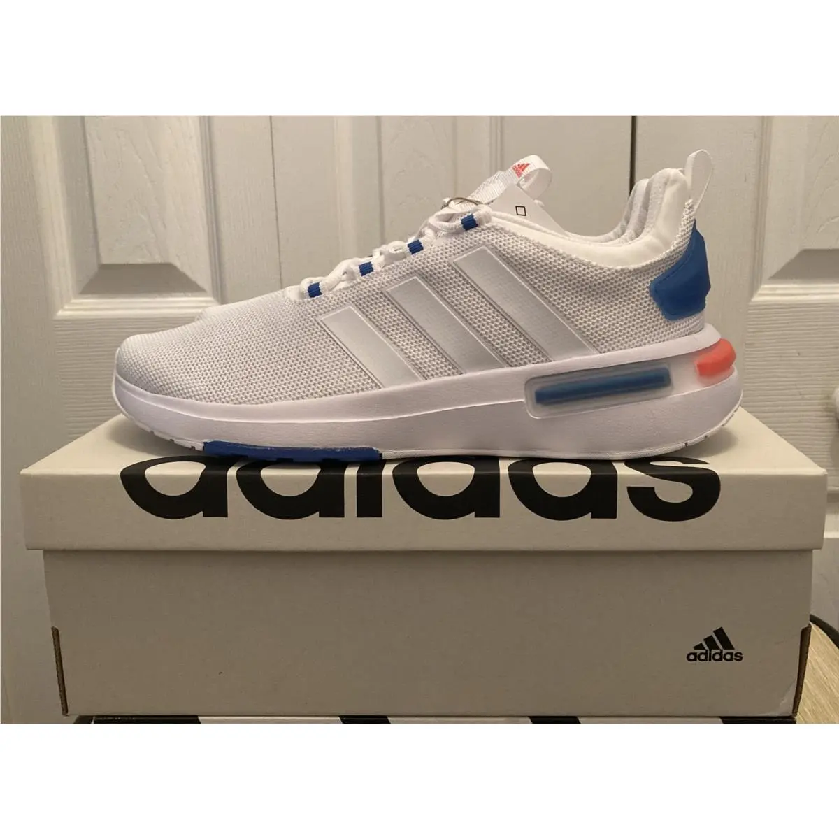 Adidas Racer TR23 Cloud White Bright Royal Mens SZ-10.5 Athletic Sneaker New