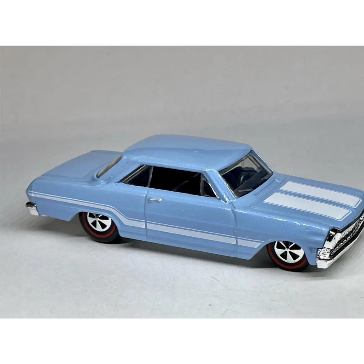 Custom Made Redline Hot Wheels `63 Chevy II Blue 1:64 Diecast Car