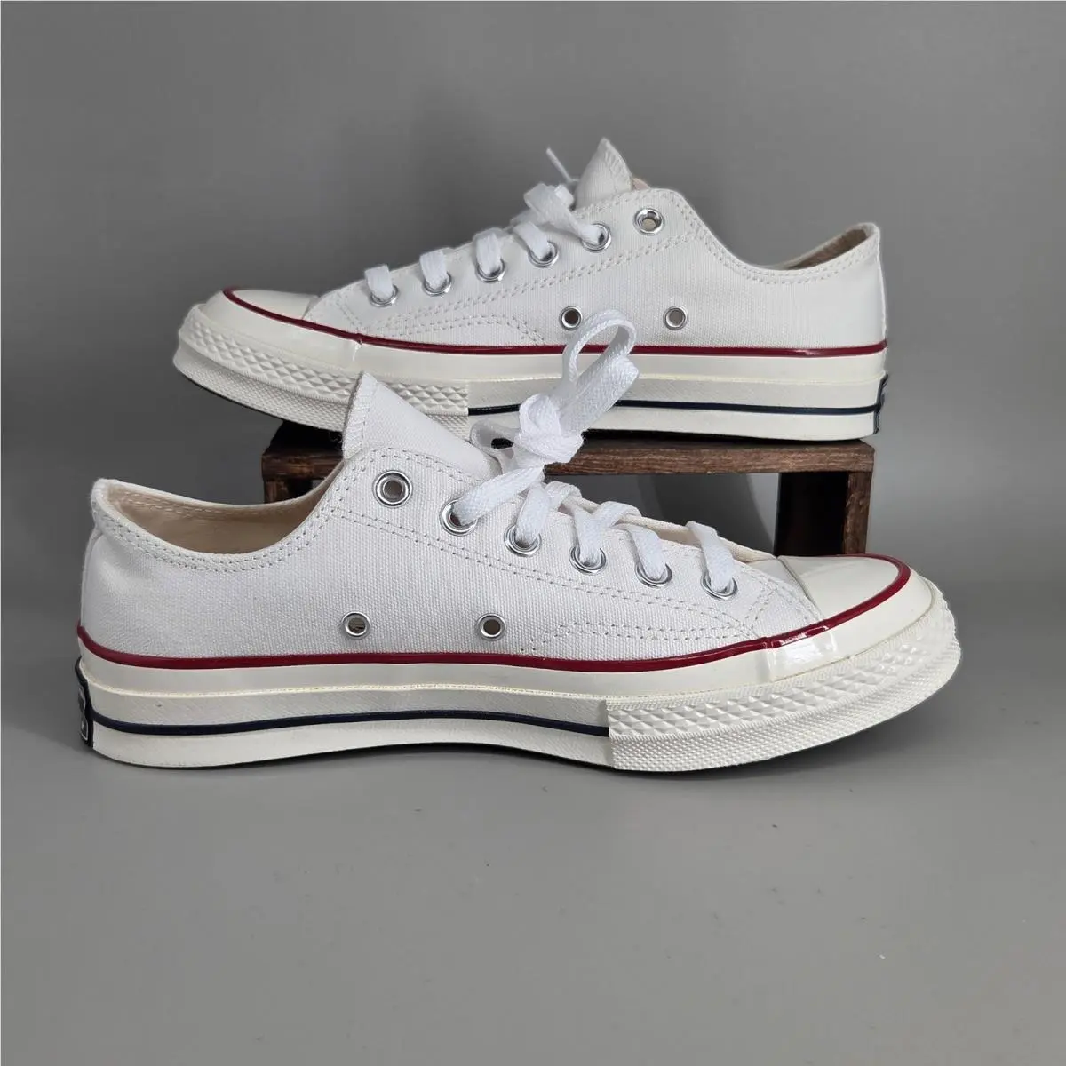 Converse Chuck 70 Ox Unisex 8.5W 6.5M White Garnet Egret Low Top Retro Sneaker