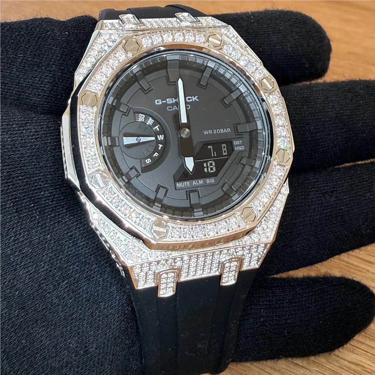 Customized Casio G Shock GA2100 Bust Down Watch Rubber Strap