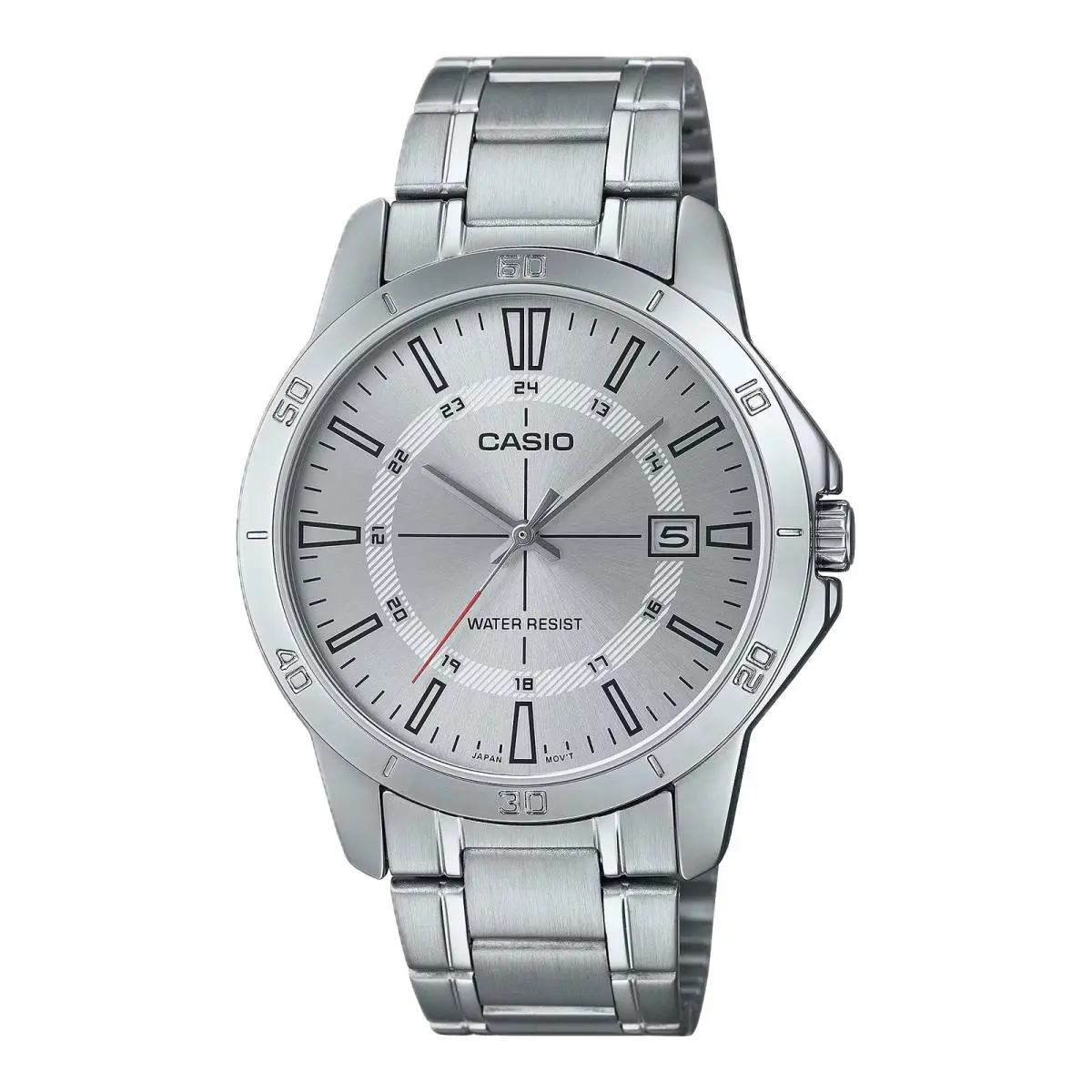 Men’s Silver Dial Stainless Steel Bracelet Watch -  MTP‑V004D‑7CUDF by Casio