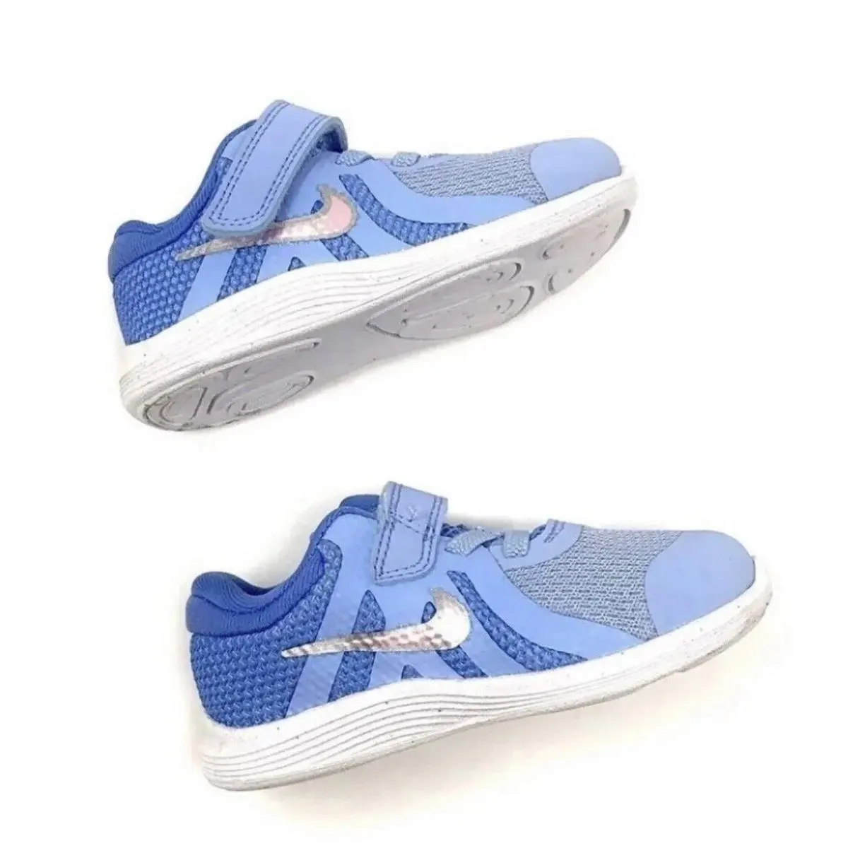 Nike Revolution 4 TD Lt. Blue Pink Toddler Shoes Size 6C Girls Boys