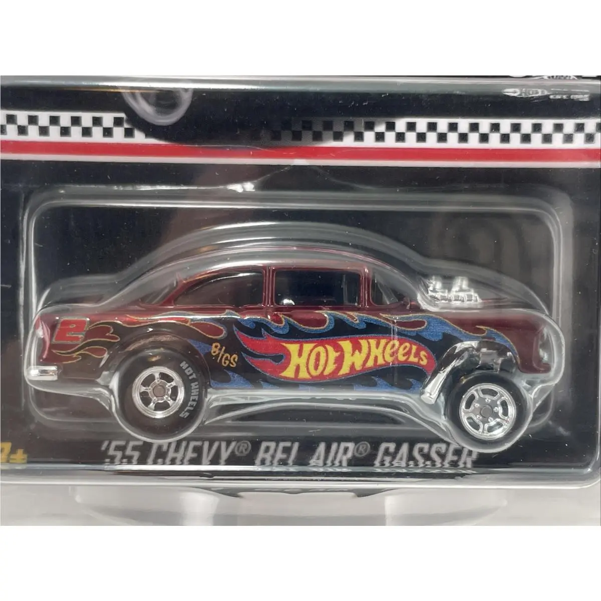 2018 Hot Wheels Kmart Mail In 55 Chevy Bel Air Gasser Red Real Riders